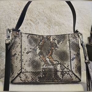 Calvin Klein Zipper Faux Snake Crossbody